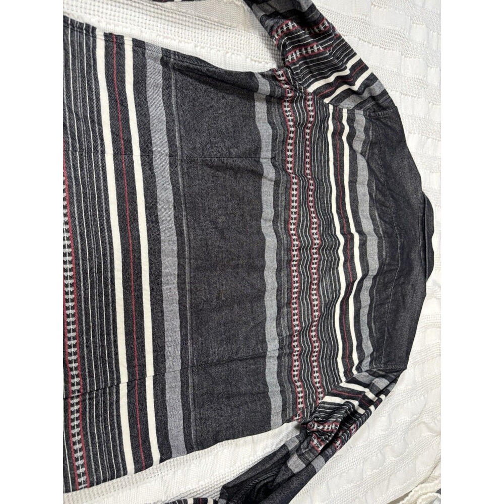 BR Heritage Blanket Stripe Men’s Large Tall Button Down Gray Slim Fit Southwest - Picture 11 of 14